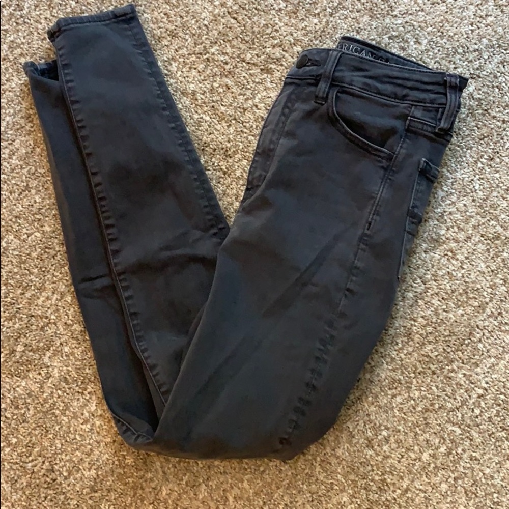 American Eagle Gray High-waisted Skinny Jeans